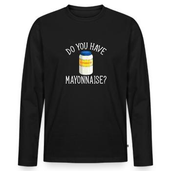 Mayonnaise - T-shirt manches longues Premium bio Homme - noir - Devant - Nico (187cm)