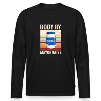 Mayonnaise - T-shirt manches longues Premium bio Homme - noir - Devant - Nico (187cm)