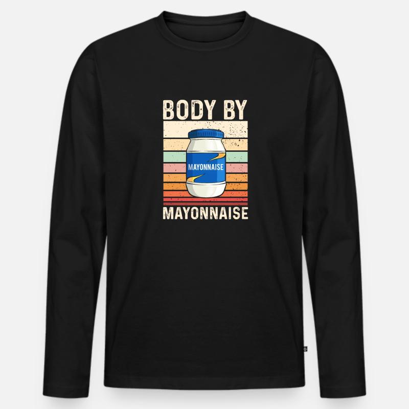 Mayonnaise - Männer Premium Bio Langarmshirt - Schwarz