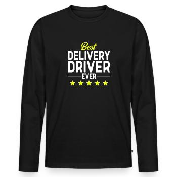 Lieferant Paket Lieferung - Männer Premium Bio Langarmshirt - Schwarz - Vorne - Nico (187cm)