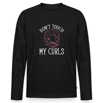 Lockiges Haar Afro Locken Natürliches Haar - Männer Premium Bio Langarmshirt - Schwarz - Vorne - Nico (187cm)