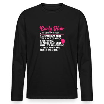 Lockiges Haar Afro Locken Natürliches Haar - Männer Premium Bio Langarmshirt - Schwarz - Vorne - Nico (187cm)