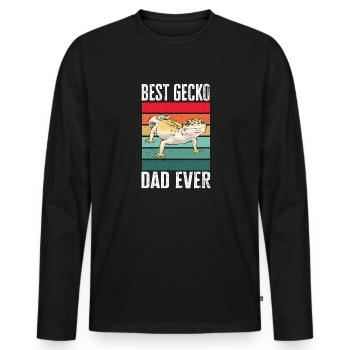 Leopard Gecko Reptile Pet Gecko - Men's Premium Organic Long Sleeve Shirt - black - Front - Nico (187cm)