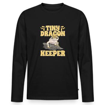 Gecko léopard Gecko reptile gecko de compagnie - T-shirt manches longues Premium bio Homme - noir - Devant - Nico (187cm)