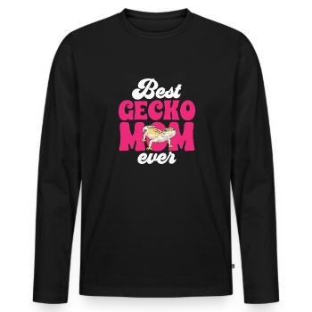 Gecko léopard Gecko reptile gecko de compagnie - T-shirt manches longues Premium bio Homme - noir - Devant - Nico (187cm)