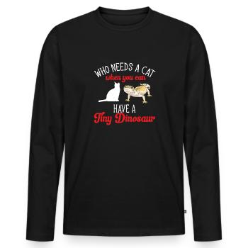 Leopard Gecko Reptile Pet Gecko - Men's Premium Organic Long Sleeve Shirt - black - Front - Nico (187cm)
