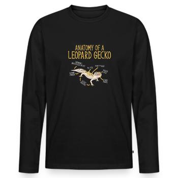 Gecko léopard Gecko reptile gecko de compagnie - T-shirt manches longues Premium bio Homme - noir - Devant - Nico (187cm)