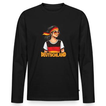 Allemagne Drapeau Femme Bandeau Allemagne - T-shirt manches longues Premium bio Homme - noir - Devant - Nico (187cm)