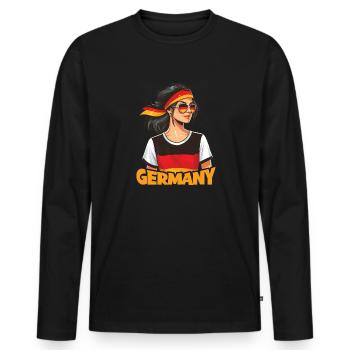 Allemagne Drapeau Femme Bandeau Allemagne - T-shirt manches longues Premium bio Homme - noir - Devant - Nico (187cm)