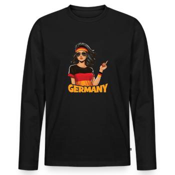 Allemagne Drapeau Femme Bandeau Allemagne - T-shirt manches longues Premium bio Homme - noir - Devant - Nico (187cm)