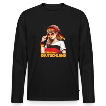 Allemagne Drapeau Femme Bandeau Allemagne - T-shirt manches longues Premium bio Homme - noir - Devant - Nico (187cm)