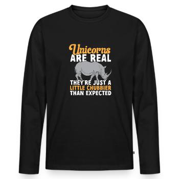 Rhino Rhino Unicorn - Men's Premium Organic Long Sleeve Shirt - black - Front - Nico (187cm)