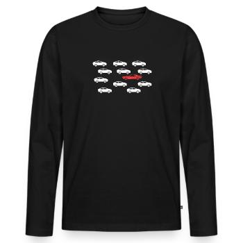 À contre-courant Individualité et style - T-shirt manches longues Premium bio Homme - noir - Devant - Nico (187cm)