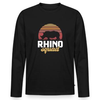 Rhino Rhino Unicorn - Men's Premium Organic Long Sleeve Shirt - black - Front - Nico (187cm)