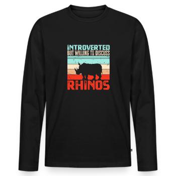 Rhino Rhino Unicorn - Men's Premium Organic Long Sleeve Shirt - black - Front - Nico (187cm)