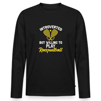 Racquetball Player Racquetball - Men's Premium Organic Long Sleeve Shirt - black - Front - Nico (187cm)