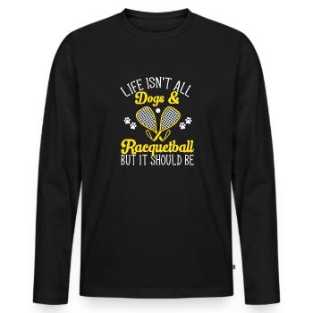 Joueur de racquetball Racquetball - T-shirt manches longues Premium bio Homme - noir - Devant - Nico (187cm)