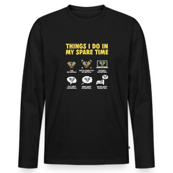 Racquetball Player Racquetball - Men's Premium Organic Long Sleeve Shirt - black - Front - Nico (187cm)