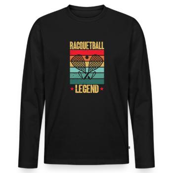 Racquetball Player Racquetball - Men's Premium Organic Long Sleeve Shirt - black - Front - Nico (187cm)