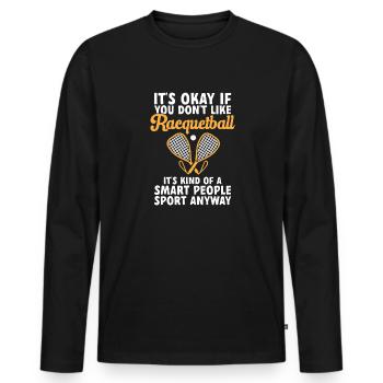 Racquetball Player Racquetball - Men's Premium Organic Long Sleeve Shirt - black - Front - Nico (187cm)