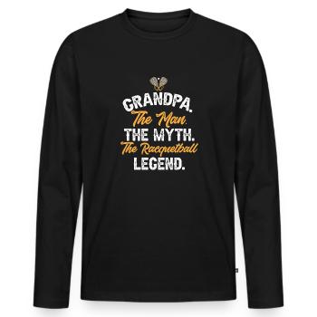 Racquetball Player Racquetball - Men's Premium Organic Long Sleeve Shirt - black - Front - Nico (187cm)