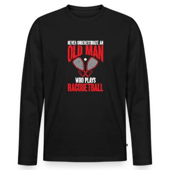 Racquetball Player Racquetball - Men's Premium Organic Long Sleeve Shirt - black - Front - Nico (187cm)