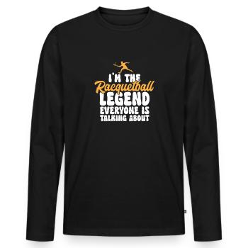 Racquetball Player Racquetball - Men's Premium Organic Long Sleeve Shirt - black - Front - Nico (187cm)