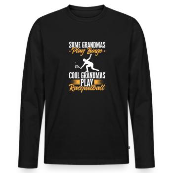 Racquetball Player Racquetball - Men's Premium Organic Long Sleeve Shirt - black - Front - Nico (187cm)