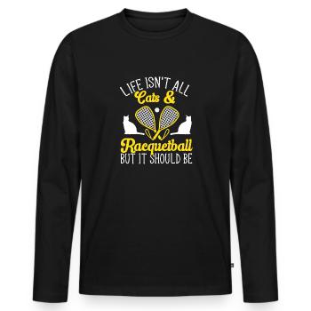 Racquetball Player Racquetball - Men's Premium Organic Long Sleeve Shirt - black - Front - Nico (187cm)