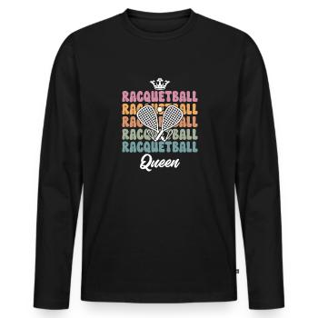 Joueur de racquetball Racquetball - T-shirt manches longues Premium bio Homme - noir - Devant - Nico (187cm)