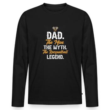 Joueur de racquetball Racquetball - T-shirt manches longues Premium bio Homme - noir - Devant - Nico (187cm)