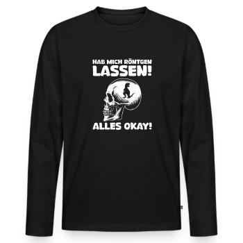 Röntgen Black humor and macabre style - Men's Premium Organic Long Sleeve Shirt - black - Front - Nico (187cm)