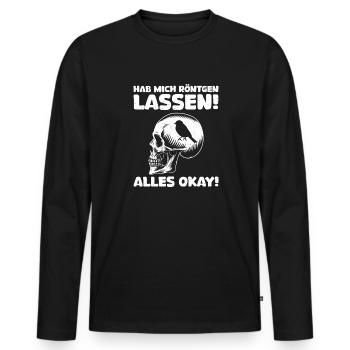 Röntgen Black humor and macabre style - Men's Premium Organic Long Sleeve Shirt - black - Front - Nico (187cm)