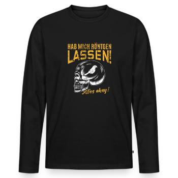 Röntgen Black humor and macabre style - Men's Premium Organic Long Sleeve Shirt - black - Front - Nico (187cm)
