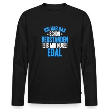 Understood, but it doesn't matter Nonchalance meets humor - Men's Premium Organic Long Sleeve Shirt - black - Front - Nico (187cm)
