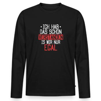 Understood, but it doesn't matter Nonchalance meets humor - Men's Premium Organic Long Sleeve Shirt - black - Front - Nico (187cm)