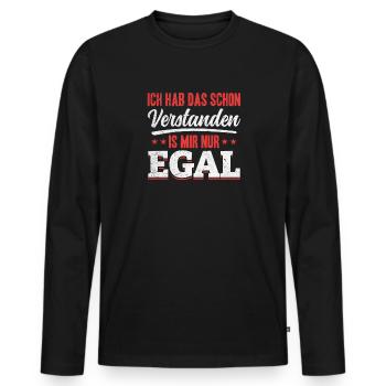 Understood, but it doesn't matter Nonchalance meets humor - Men's Premium Organic Long Sleeve Shirt - black - Front - Nico (187cm)