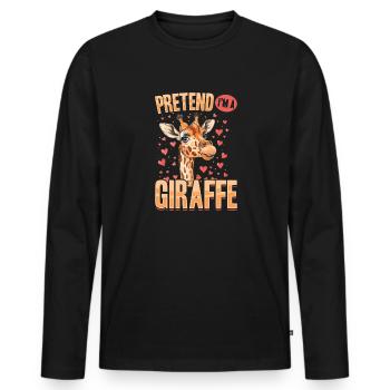 Drôle d’animal girafe prétendre que je suis une girafe - T-shirt manches longues Premium bio Homme - noir - Devant - Nico (187cm)