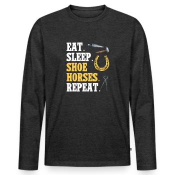 Farrier Horseshoe Horseshoeing - Men's Premium Organic Long Sleeve Shirt - heather anthracite - Front - Nico (187cm)
