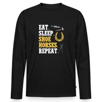 Farrier Horseshoe Horseshoeing - Men's Premium Organic Long Sleeve Shirt - black - Front - Nico (187cm)