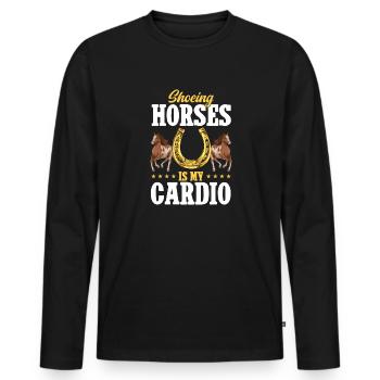 Farrier Horseshoe Horseshoeing - Men's Premium Organic Long Sleeve Shirt - black - Front - Nico (187cm)