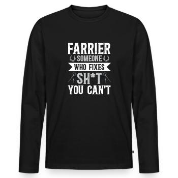 Maréchal-ferrant Fer à cheval Fer à cheval - T-shirt manches longues Premium bio Homme - noir - Devant - Nico (187cm)