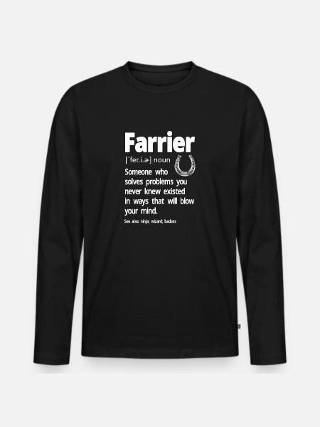 Farrier Horseshoe Horseshoeing - Men's Premium Organic Long Sleeve Shirt - black