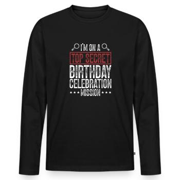 Escape Room - Men's Premium Organic Long Sleeve Shirt - black - Front - Nico (187cm)