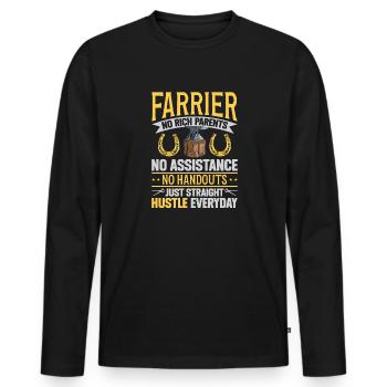 Farrier Horseshoe Horseshoeing - Men's Premium Organic Long Sleeve Shirt - black - Front - Nico (187cm)