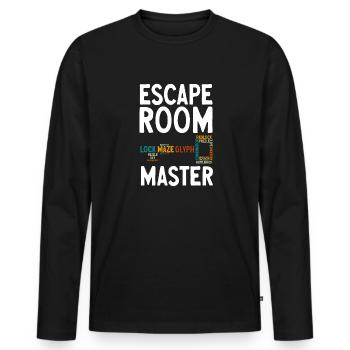 Escape Room - Men's Premium Organic Long Sleeve Shirt - black - Front - Nico (187cm)
