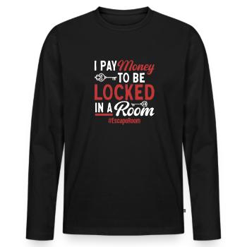 Escape Room - Men's Premium Organic Long Sleeve Shirt - black - Front - Nico (187cm)