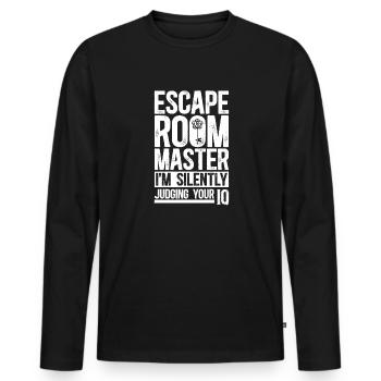 Escape Room - Men's Premium Organic Long Sleeve Shirt - black - Front - Nico (187cm)