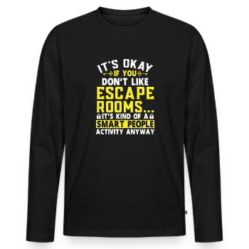 Escape Room - Men's Premium Organic Long Sleeve Shirt - black - Front - Nico (187cm)