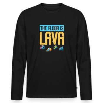 The ground is lava bouldering - Men's Premium Organic Long Sleeve Shirt - black - Front - Nico (187cm)